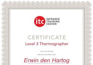 Behalve specialist in vleermuisonderzoek zijn wij ITC Level 3 gecertificeerd expert in thermografie